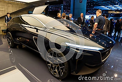 All-electric Aston Martin Lagonda All-Terrain concept car at the 89th Geneva International Motor Show. Geneva, Switzerland - March Editorial Stock Photo