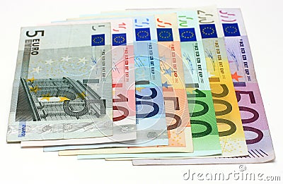 All the Euro banknotes Stock Photo