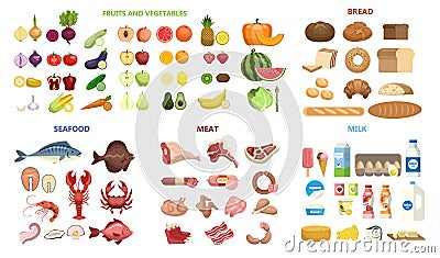 All food set. Vector Illustration