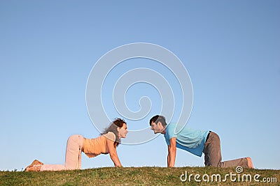 All fours couple Stock Photo