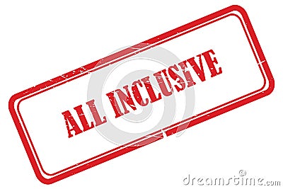 all inclusive stamp on white Stock Photo