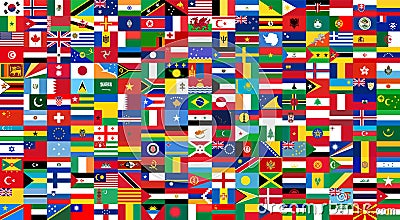 All national flags of the world . Background style Vector Illustration