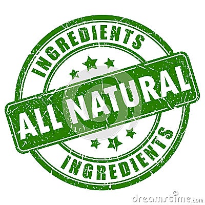 All natural ingredients vector stamp Stock Photo