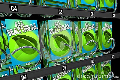 All Natural Products Ingredients Snack Vending Machine 3d Illustration Stock Photo