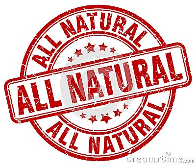 all natural red stamp Vector Illustration