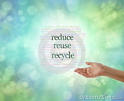 We all need to do this: Reduce Reuse Recycle Stock Photo