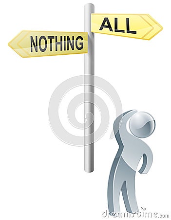 All or nothing choice Vector Illustration