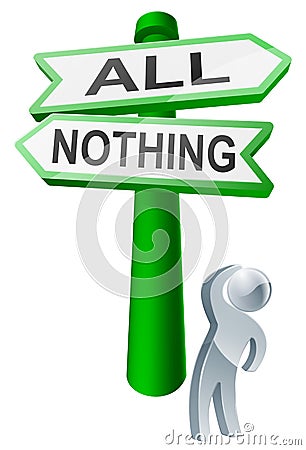 All or nothing concept Vector Illustration