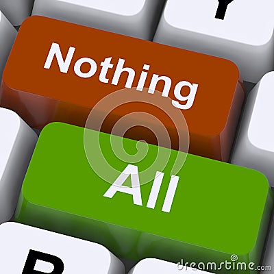 All Or Nothing Keys Mean Entire Or Zero Stock Photo