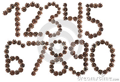 All number made of pine cone Stock Photo
