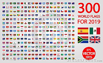 All official national flags of the world . circular design Stock Photo