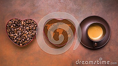 All over the world, a cup of coffee Stock Photo