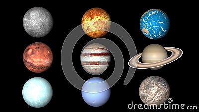 Sun, Planets and Milky Way in Stars Space. Solar System Animation 3D. Model  of Planetary Orbital Motion Cyclewith Gradient and Ast Stock Video - Video  of earth, order: 182378143