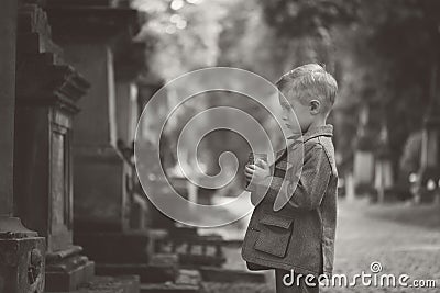 All Saints` Day. Memory of the dead. Stock Photo