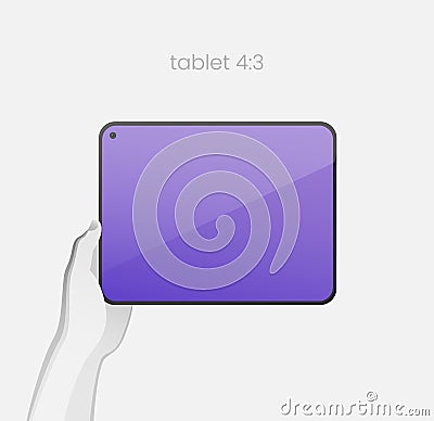 All-screen tablet with in-screen selfie camera Vector Illustration