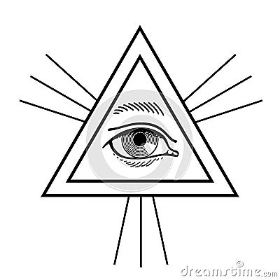 All-Seeing Eye of God, or the Eye of Providence Vector Illustration