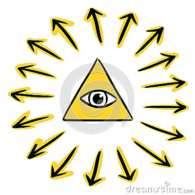 All seeing eye - God Vector Illustration