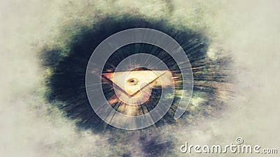 All seeing eye. The mysteries and symbols. Canvas textured photo. Illumination concept. Backgrounds and textures. Stock Photo