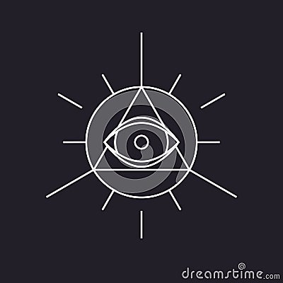 All seeing symbol, modern line design, vector Vector Illustration