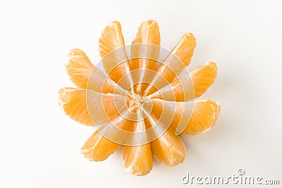 All slices of a tangerine Stock Photo