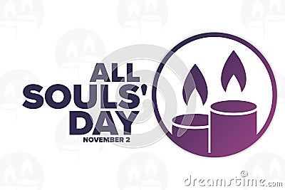 All Souls Day. November 2. Holiday concept. Template for background, banner, card, poster with text inscription. Vector Vector Illustration