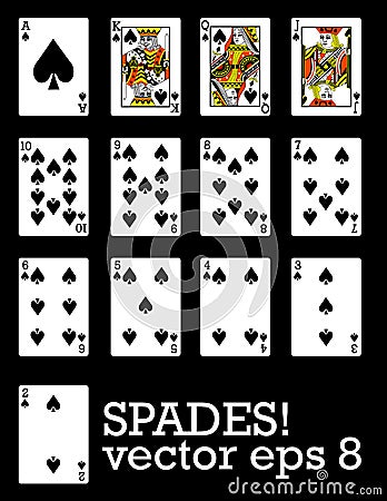 All of the Spades! Playing cards. Vector Illustration
