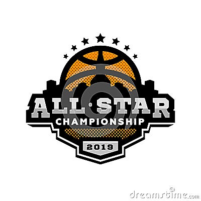 All star basketball, sports logo, emblem. Vector illustration. Vector Illustration