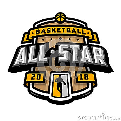 All stars of basketball, logo, emblem. Vector Illustration