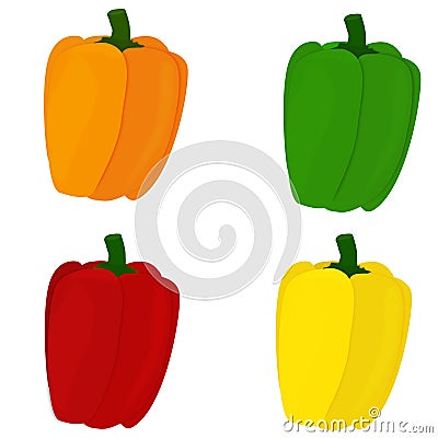 All sweet pepper colors Vector Illustration