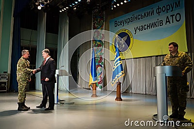 All-Ukrainian Forum of participants of ATO Editorial Stock Photo