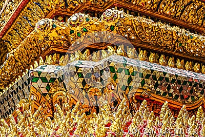 Temple Decorated With Gold And Glitter, Grand Palace, Bangkok, Thailand Stock Photo
