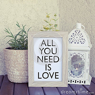 All you need is love saying Stock Photo