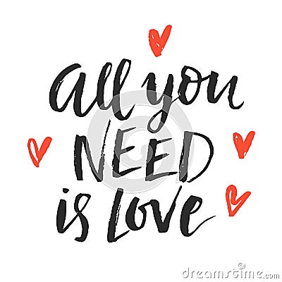 All You Need Is Love Vector Illustration