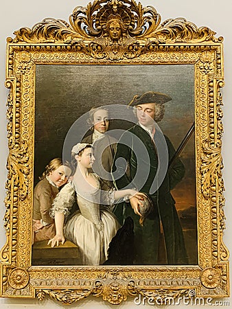 Allan Ramsay, Thomas, 2nd Baron Mansel of Margam with his Blackwood Half-Brothers and Sister Editorial Stock Photo