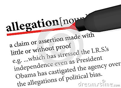 Allegation Stock Photo