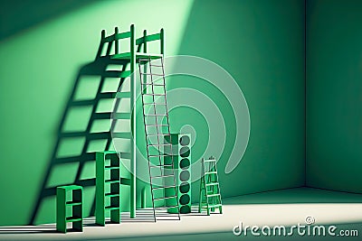 Allegorical image of staircase as movement towards intended business goals Stock Photo
