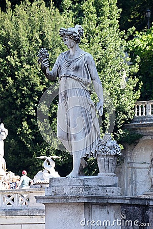 Allegorical statue of Summer, Piazza del Popolo in Rome Stock Photo