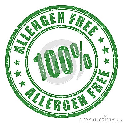 Allergen free rubber stamp Vector Illustration