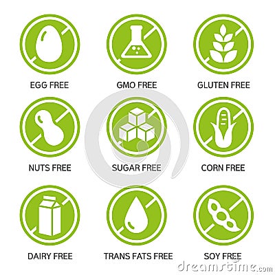 Allergens Icons Vector Illustration