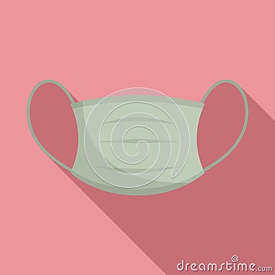 Allergy medical mask icon, flat style Vector Illustration