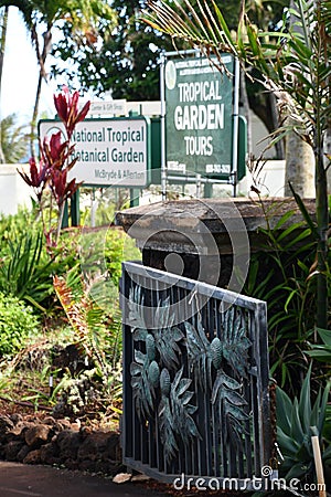 Allerton Garden - National Tropical Botanical Garden in Koloa on Kauai Island in Hawaii Editorial Stock Photo