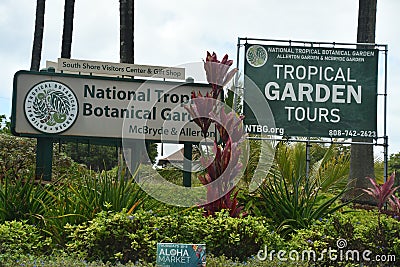 Allerton Garden - National Tropical Botanical Garden in Koloa on Kauai Island in Hawaii Editorial Stock Photo