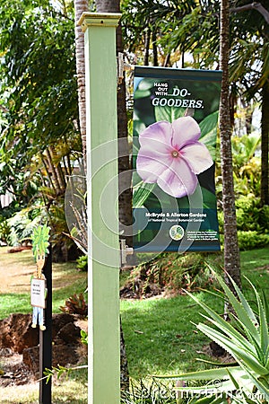 Allerton Garden - National Tropical Botanical Garden in Koloa on Kauai Island in Hawaii Editorial Stock Photo