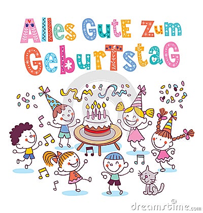 Alles Gute zum Geburtstag Deutsch German Happy birthday Vector Illustration