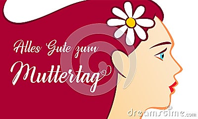 Alles Gute zum Muttertag, beautiful women, translation: Happy mother`s day Vector Illustration