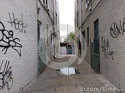 Alley, Alleyway in Astoria, Queens, NYC, USA Editorial Stock Photo