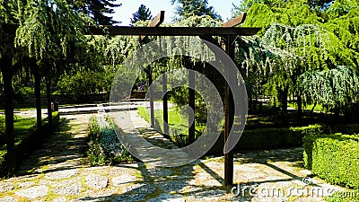 Alley in Balchik Palace gardens, Bulgaria Stock Photo