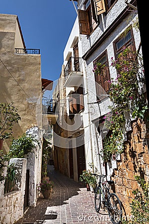 Alley in a Greek Village Stock Photo