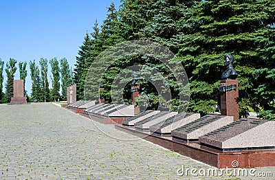 Alley heroes in Victory Park, Saratov city Editorial Stock Photo