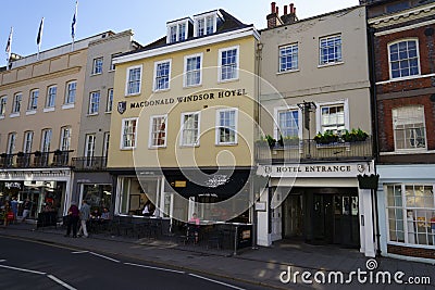 Alley shops and restaurants in Windsor England Editorial Stock Photo